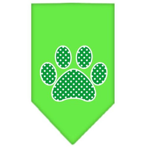 Unconditional Love Green Swiss Dot Paw Screen Print Bandana Lime Green Small UN797478